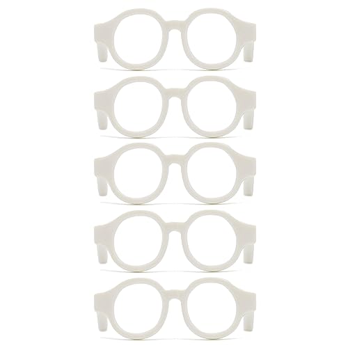 Tmboryuu 5xDollhouse Requisiten Schwarze Rahmenbrillen Miniaturen Doll Haus Runde Quadratrahmen Ohne Objektive Ornament Keine Linsen Gläser Ornament von Tmboryuu