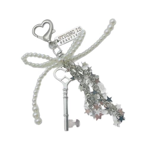 Tmboryuu Ästhetische Perlen Bowknot Schlüsselanhänger Augenfangen Perlen Bowknot Charm Accessoire Zum Verbesserung Der Tasche Und Den Schlüsselstilen von Tmboryuu