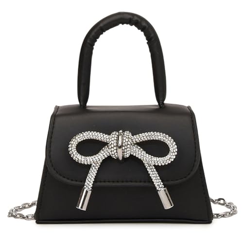 Tmboryuu Bowknot Entwirft Kleine Handtasche Modische Color Crossbody Taschen PU Lederklappe Quadratwäsche Für Frauen Lässige Einkaufstasche von Tmboryuu