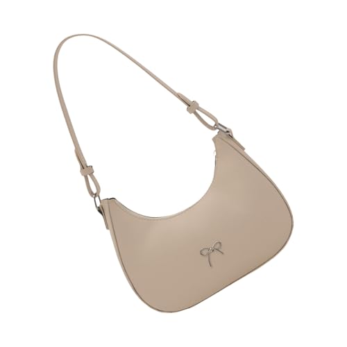 Tmboryuu Delicate PU Leder Umhängetasche Mit Bowknot Decors Detail Reisearbeit Unterarmtaschen Für Einkäufe Und Soziale Versammlungen Kompakte Stadttasche von Tmboryuu