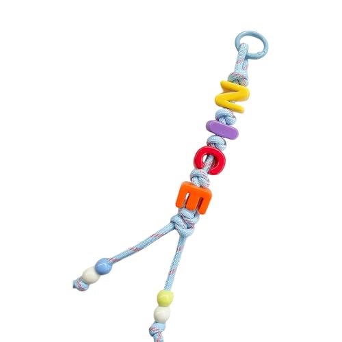Tmboryuu Dopamin Farben Buchstabe Perle Keychain Einzigartige Farbenfrohe Buchstaben Bead Bag Charme Stilvoller Schlüsselbund Für Mode Enthusiasten von Tmboryuu