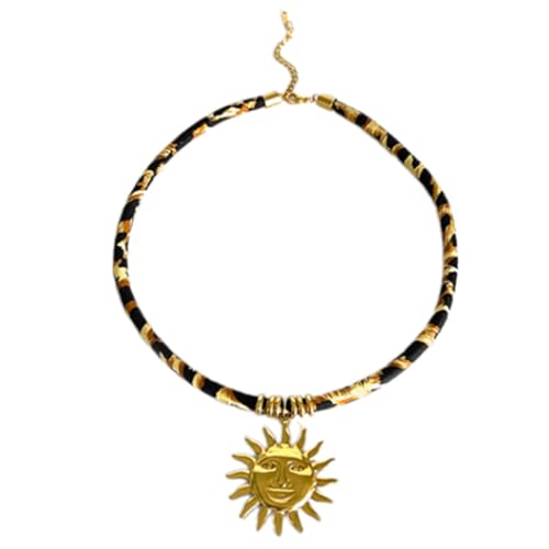Tmboryuu Einzigartige Designing Edelstahl Halskette Kette Mit Leopardendruck Und Goldenem Ton Für Modische Vorwärts Personen Weiche Seil Halskette von Tmboryuu