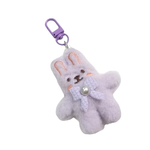 Tmboryuu Entzückende Plüschkaninchen Keyrings Plüsch Kaninchen Schlüsselketten Anhänger Accessoire Mit Perlen Binden Sie Tolles Geburtstagsgeschenk von Tmboryuu