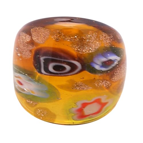 Tmboryuu Exquisite Ethnisch Inspirierte Muranos Glassringe Fingerringe Stylische Frauen Modeschmuck Elegant Party Accessoire Weißer Ton von Tmboryuu