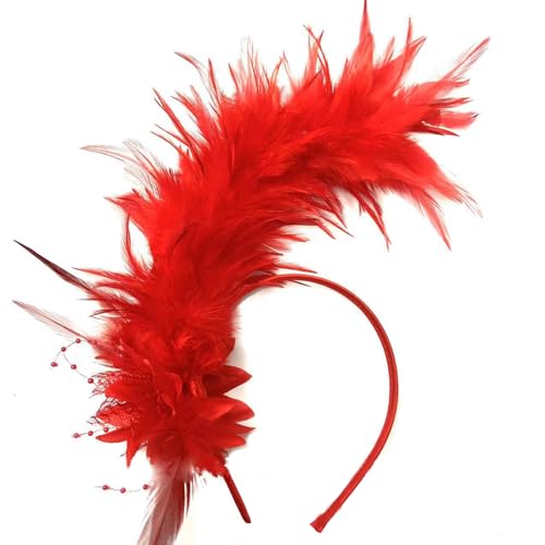 Tmboryuu Feather Stirnband 1920er Jahre Gefiederter Faszinator Party Kopfbedeckung Kopfspeise Haar Accessoire Für Frauen Halloween Karneval Hochzeitsfeier Accessoire von Tmboryuu