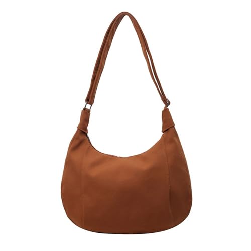 Tmboryuu Frauen Männer Verstellbares Gurt Canvas Umhängetasche Für Schuleinkäufe Einkäufe Feste Farbe Großer Kapazität Crossbody Mode Half Moon von Tmboryuu