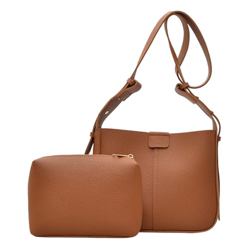 Tmboryuu Frauen Tasche Große Kapazität Umhängetasche PU Leder Crossbody Einfache Eimer Stilvolle Boten Für Tägliche Frauen Crossbody Große Kapazität Schulter PU Leder von Tmboryuu