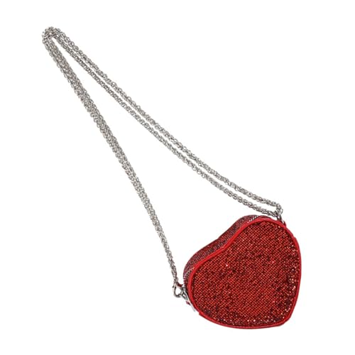 Tmboryuu Glitzern Herzform Geldbeutel Kleine Crossbody Tasche Mit Pailletten Schulter Jugendlich Mode Accessoire Für Frauen Und Mädchen Modekette Schulter von Tmboryuu