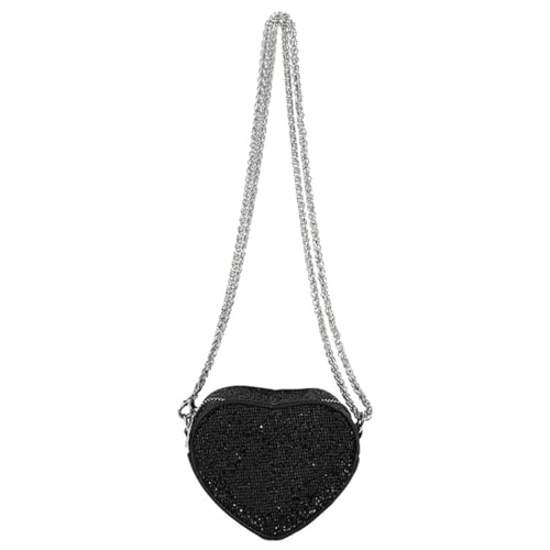 Tmboryuu Glitzern Herzform Geldbeutel Kleine Crossbody Tasche Mit Pailletten Schulter Jugendlich Mode Accessoire Für Frauen Und Mädchen Modekette Schulter von Tmboryuu