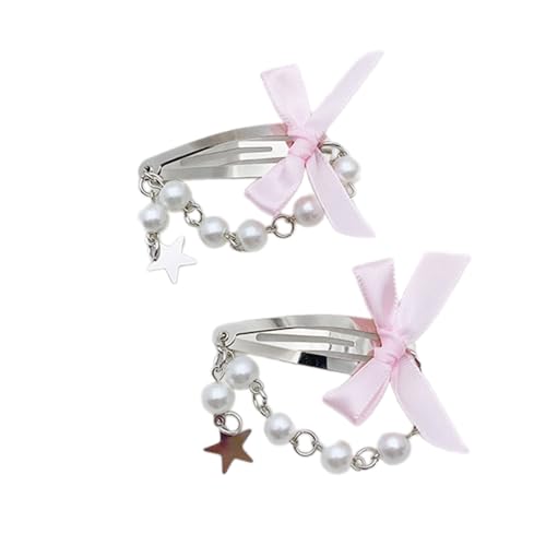 Tmboryuu Hair Clip Mit Sterndekoration Modische Perlenkettenclip Mit Sternverzierung Statement Orament Stylish Haarnadel von Tmboryuu