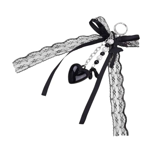 Tmboryuu Kreative Tasche Charm Ballet Girl Keychain Handtasche Anhänger Ornamente Spitze Bögen Keyrings Mode Herzschlüsselinhaber Auto Schlüsselkette Bögen Keychain Ballet Girl Keyring Anhänger von Tmboryuu