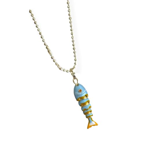 Tmboryuu Lebendiger Meeresfisch Anhänger Halskette Kupferhals Schmuck Für Frauen Leichtes Design Colarbone Kette Fisch Anhänger Schlangeblatt Kette von Tmboryuu