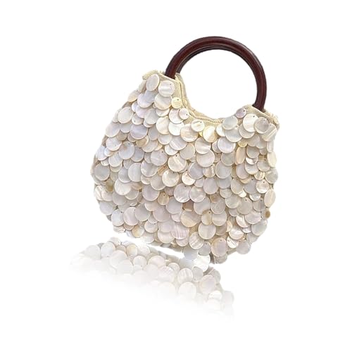 Tmboryuu Minis Hoboes Toted Bags Handtaschen Für Frauen Mädchen Handgefertigte Muschel Perlen Clutches Geldbörsen Taschen Taschen Damen Abendbeutel Hoboes Handtaschen von Tmboryuu