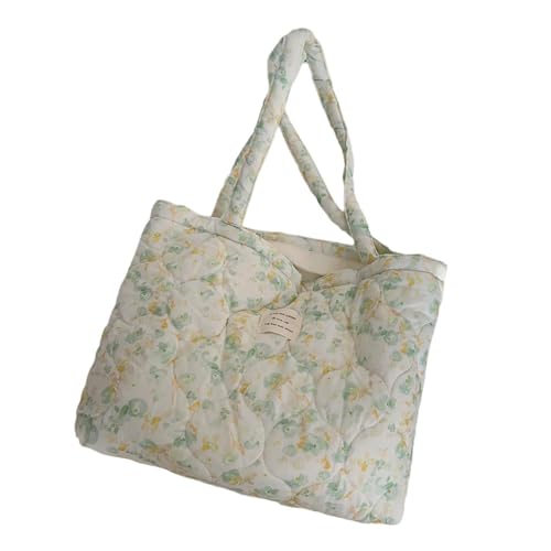 Tmboryuu Mode Gesteppte Baumwollkäufer Tasche Für Frauen Mit Floralen Designs Großer Kapazität Handtasche Lässig Gepolsterte Schulterpuffer von Tmboryuu