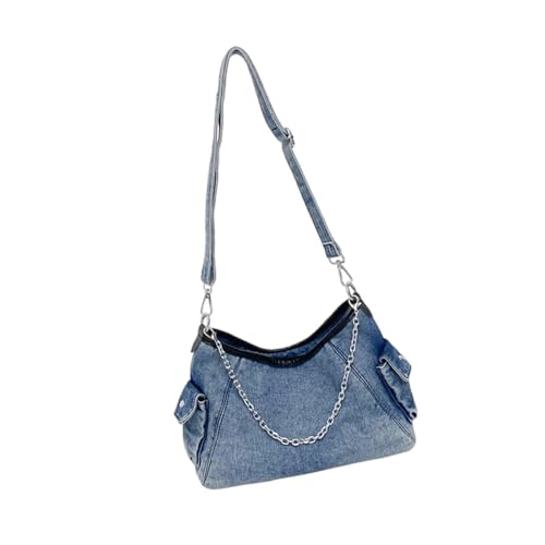 Tmboryuu Mode Jean Averarm Bag Mit Abnehmbarem Kettengurt Kompakte Frauen Lässige Schultertasche Outdoor Accessoire College Student Student Dools Taschen von Tmboryuu