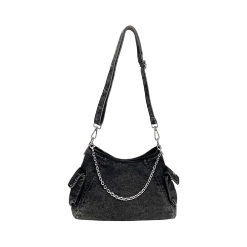 Tmboryuu Mode Jean Averarm Bag Mit Abnehmbarem Kettengurt Kompakte Frauen Lässige Schultertasche Outdoor Accessoire College Student Student Dools Taschen von Tmboryuu