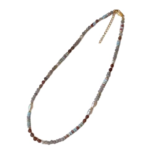 Tmboryuu Mode Perlen Anheitige Halskette Mit Handwesen Natursteinperlen Materialien Für Frauen Modezubehör Wellbeing Accessoire von Tmboryuu