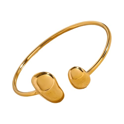 Tmboryuu Mode Vintage Armreifen Aus Edelstahl Unregelmäßiger Breiter Manschetten Armbänder Geeignet Für Partys Und Tägliche Verschleiß von Tmboryuu