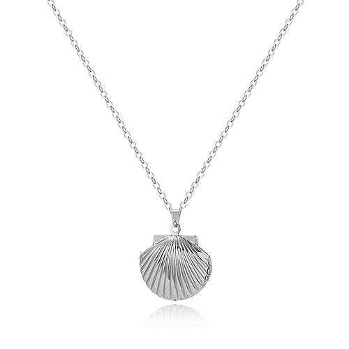 Tmboryuu Modische Seebrauten Lockerhälfte Halskette Photo Anhänger Charm Kette 40+5 Cm Verstellbare Länge Frauen Schmuck Anhänger Halskette von Tmboryuu