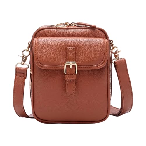 Tmboryuu Reisefreundschaftsbodentasche Mit Verstellbarem Riemen Vintage PU Leder Geldbeutel Brieftaschenschlitz Verstellbarer Schultergurt Multi Karten Slottasche von Tmboryuu