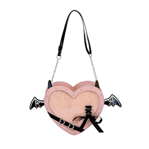 Tmboryuu Schöne Crossbody Tasche Herz Form Itabag Japanische Stile Schultermessens Mode Dating For Pin Display Japanischer Stil Crossbody Heart Form Schulter Schönes Itabag Für Mädchen von Tmboryuu
