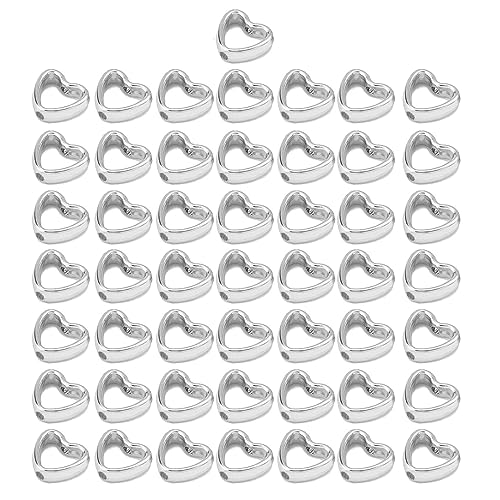 Tmboryuu Set Von 50 Heart Spacer Perle Hohlpfirsich Anhänger Form Perlen CCB Spacer Steckverbinder Für Schmuckanhänger von Tmboryuu
