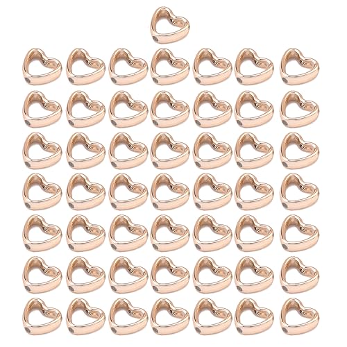 Tmboryuu Set Von 50 Heart Spacer Perle Hohlpfirsich Anhänger Form Perlen CCB Spacer Steckverbinder Für Schmuckanhänger von Tmboryuu