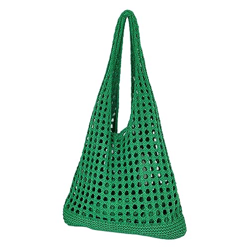 Tmboryuu Strandbeutel Umhängetaschen Häkeln Gestrickte Mode Vielseitig Für Mädchen Trendy Mode Hohlaus Tasche Große Kapazität Hohlloch Out Häkelbeutel von Tmboryuu