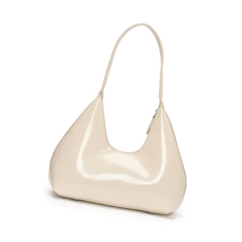 Tmboryuu Trendige PU Handtasche Hochglänzende Achterbeutel Umhängetaschen Mit Geräumigem Interieur Zum Einkaufen Und Essen Aus Der Frauen Geldbörse von Tmboryuu