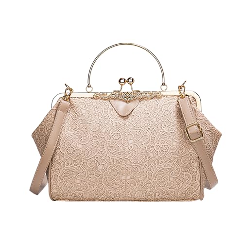 Tmboryuu Umhängetasche Leder Geldbeutel Clutches Schulter Tared Handtasche Mit Kussschlos von Tmboryuu