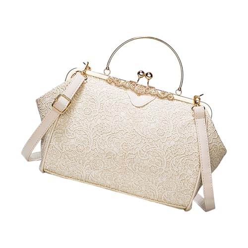 Tmboryuu Umhängetasche Leder Geldbeutel Clutches Schulter Tared Handtasche Mit Kussschlos von Tmboryuu