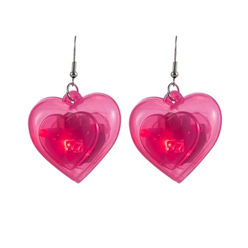 Valentinstag Herz Dangle Ohrringe Einfache LED Leuchten Pendellanlage Drop Schmuck Mode Kleine Reifenleuchte Drop Ohrring Party Accessoire von Tmboryuu