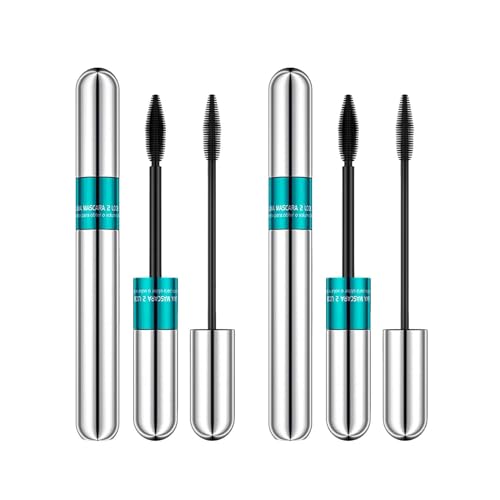 2 Stück 2-in-1-Mascara mit langanhaltender Verlängerung Volumen. Double Action Mascara definiert Volumen Locken-Mascara Mascara Mascara (Silver, One Size) von Tmianya