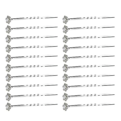 20PCS Platte Legierung Haar Gabel Haarnadel Und Perle U-förmige Perle Braut Haar Pflege Haarspangen Damen Klammer (White, One Size) von Tmianya