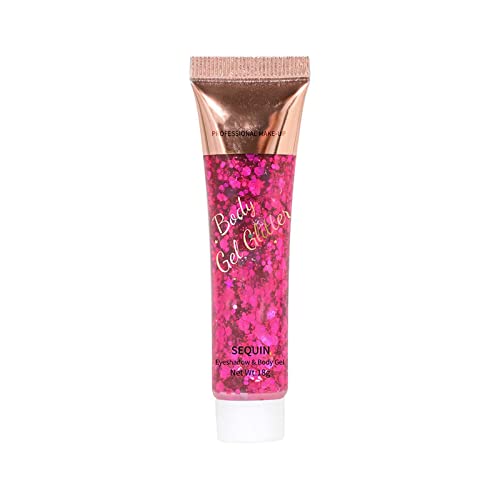 Body Glitter Gel Chunky Glitzert Körpergel Pailletten Flüssiger Lidschatten Chunky Body Lotion für Gesicht, Haare, Nägel, Kosmetikpulver, Glitzer Make up Lidschatten Augen (C, One Size) von Tmianya