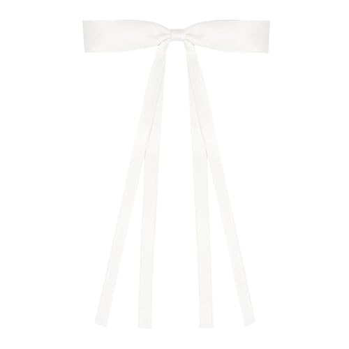 Candy Color Ribbon Bow Haarspange Sweet Everything Mädchen Clip Clip Haarschmuck 123tgdzx (White, One Size) von Tmianya