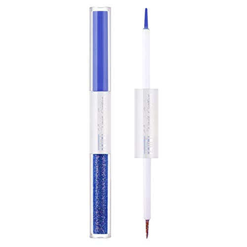 Eyeliner Langlebiger, wasserdichter Eyeliner-Stift Feine Farbe Liegender Seidenraupen-Stift mit doppeltem Verwendungszweck Doppelköpfiger Stift Eyeliner Pinsel (J, One Size) von Tmianya