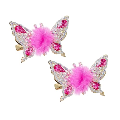 Fliegende Schmetterling Haarnadel - 1PAIR - Schmetterling Haarspangen Zarte Frauen Rutschfest Mode Haarspangen Haarschmuck,3D Schmetterling Haarspange,Funkeln Schmetterling Haarspangen (02) von Tmianya