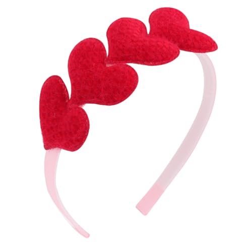 Glitter Rotes Herz Stirnband - Kinder Stirnband Kleine Pfirsich Herz Schnalle Retro Wind Kleines Mädchen Kopfbedeckung Haarklammer Valentinstag Stirnband Pailletten Liebe Haarband Haar (B, One Size) von Tmianya