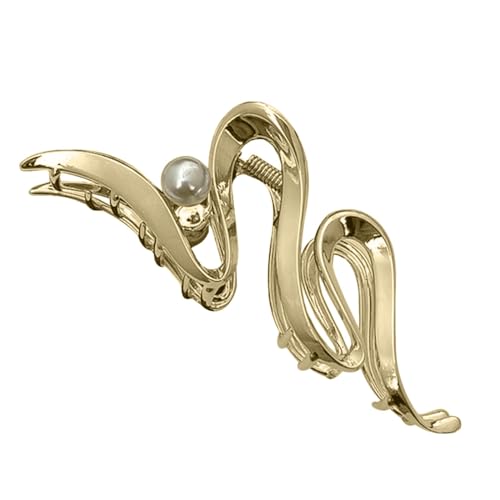 Haarspangen, große Perlen-Haarspangen, rutschfeste Metall-Haarspangen, Silber-Gold-Haarspange, starker Halt, Haar-Accessoires für Frauen und Mädchen, Haar-Accessoires XQQ0132 (A, One Size) von Tmianya