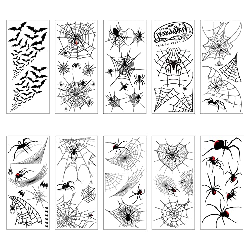 Horror Halloween Set Aufkleber Aufkleber Wasserdichtes Halloween Tattoos (Multicolor, One Size) von Tmianya