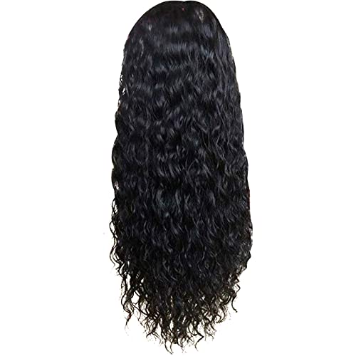 Kurzes lockiges Haar für Frauen, gemischt mit goldenem Stirnband, geeignet für Damenperücken, blonde Perücke, kleines lockiges Haar, Maisdauerwelle, Kunstfaser, Damen Perücke Kurz (Black, One Size) von Tmianya