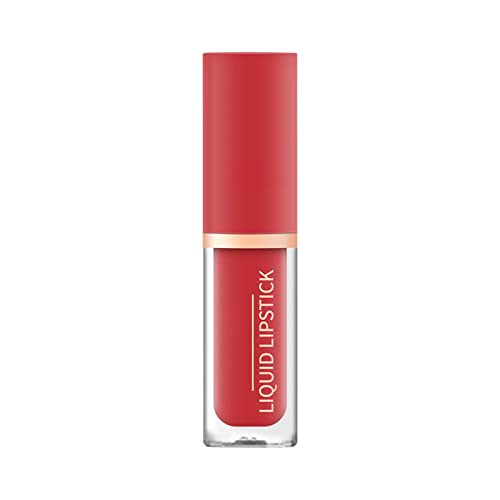 Lipgloss Samt Wasserfestem Lippen-Make-up-Geschenk für Mädchen Frauen Lippenstift Rosenholz Mattes Liquid Lipstick Lip Plumper Makeup Pigmentierter, langlebiger (F, A) von Tmianya