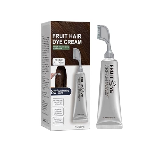 Natürliche Haarfarbe für Männer und Frauen, einfach anzuwendende Haarfarbe von Fruit Comb, 80 ml Haar Pflegeset Damen (Coffee, One Size) von Tmianya