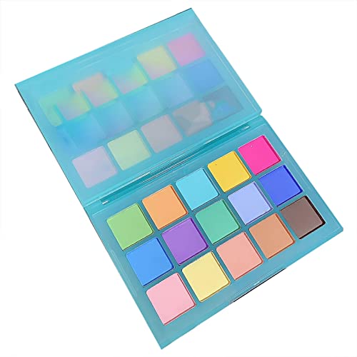 Neon-Lidschatten-Make-up 15-farbiges hochpigmentiertes Regenbogen-Lidschatten-Make-up-Tablett-Geschenk Buntes Pulver Langlebiger wasserdichter Lidschatten Lidschatten XQQ2ERdinm83 (Black, One Size) von Tmianya