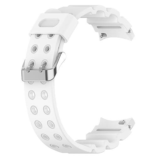 Stilvolles und atmungsaktives, schweißfestes Silikon-Uhrenarmband, perfekt für mehrere Samsung Watch Classic-Modelle Armbanduhr Damen Schwarz (White, One Size) von Tmianya