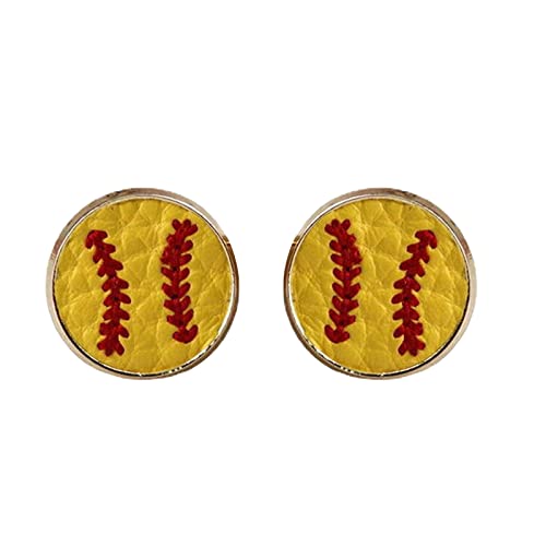 Tmianya Damen Ohrringe Sport Schmuck Herz Sport Baseball Ohrstecker Fußball Fußball Volleyball Basketball Holzohrringe Mode Damen Ohrringe Ohrringe (A, One Size) von Tmianya