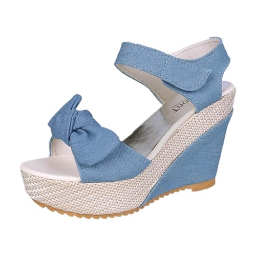 Tmianya Heiße Sandalen für Damen, Teenager-Hausschuhe für Mädchen, Strandsandalen, Mädchen-Sandalen, Damen-Sandalen, Plateau-Sandalen Klein Damen Schuhe (Blue, 37) von Tmianya