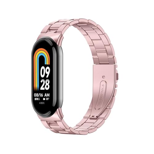 Tmianya Hochwertiges Edelstahl-Metallarmband mit hervorragender Haltbarkeit und Stil, kompatibel mit Smartwatch 1328Jhir (Pink, One Size) von Tmianya