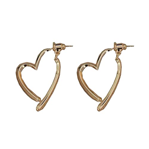 Tmianya Love Opening Crossing Ohrringe für Frauen Mädchen Gold Love Ohrclips dünn baumeln Elegante Gebogene Ohrringe Hochzeitsohrringe für Frauen Ohrringe Lustig Damen (Gold, One Size) von Tmianya